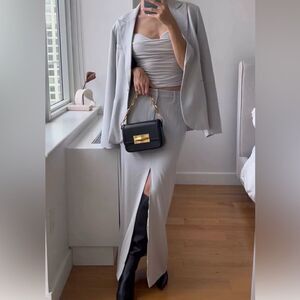 Meshki Daria Suiting Midi Skirt - Ice Grey
Size: XS